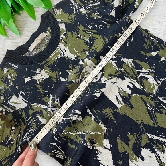 Jason Wu abstract crewneck pullover in navy, basil & chalk *shop@iamwarrior - Picture 11 of 15